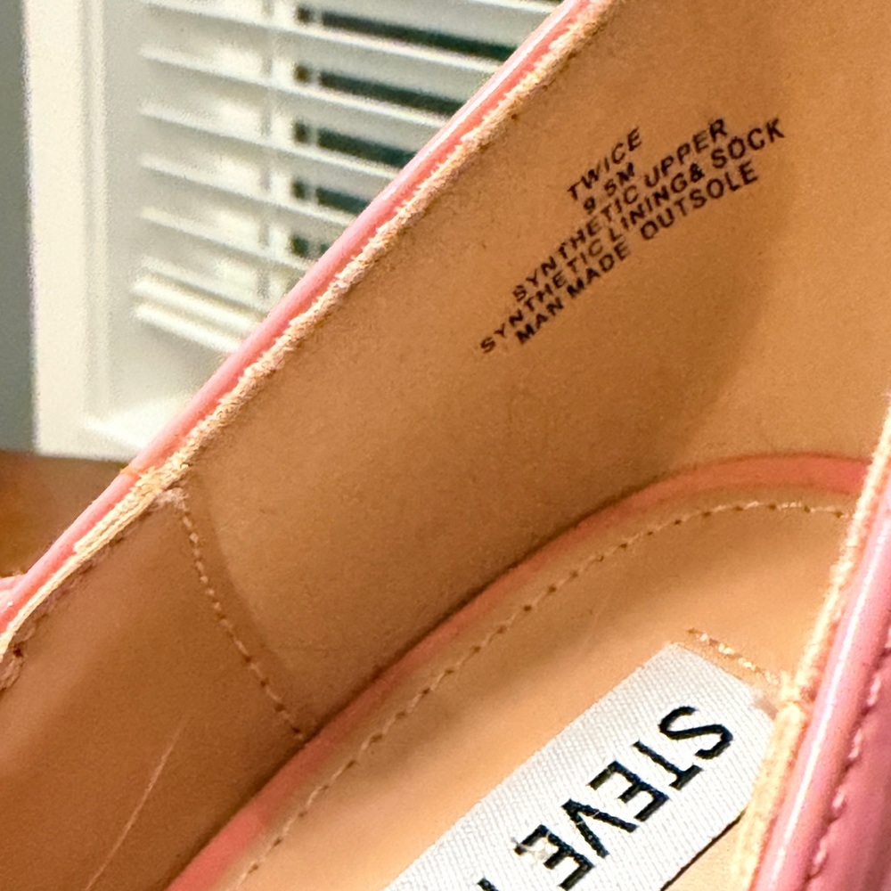 NWOT Steve Madden Pink Patent Vegan Leather Mary Jane Heels Size 9.5 - Picture 10 of 11